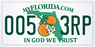 FL license plate 0053RP