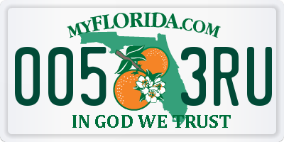 FL license plate 0053RU