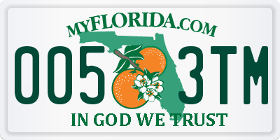 FL license plate 0053TM