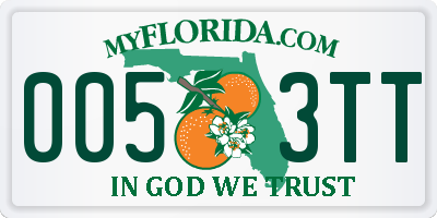 FL license plate 0053TT