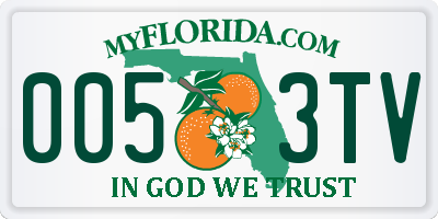 FL license plate 0053TV