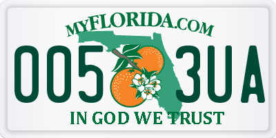 FL license plate 0053UA