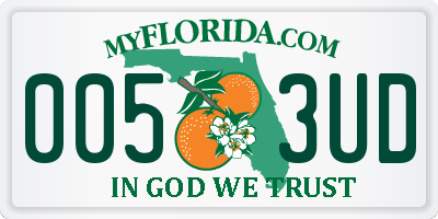 FL license plate 0053UD