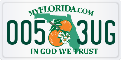 FL license plate 0053UG