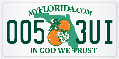 FL license plate 0053UI