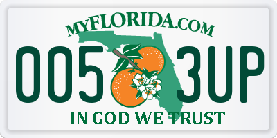 FL license plate 0053UP