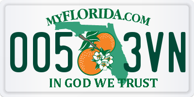 FL license plate 0053VN