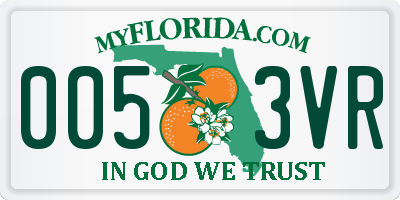 FL license plate 0053VR