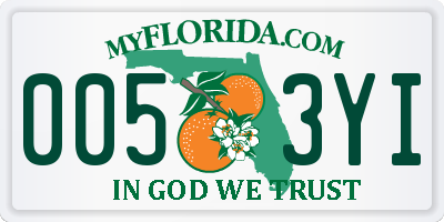 FL license plate 0053YI