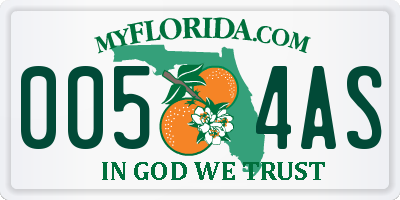 FL license plate 0054AS