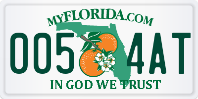 FL license plate 0054AT