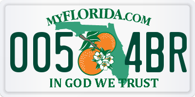 FL license plate 0054BR