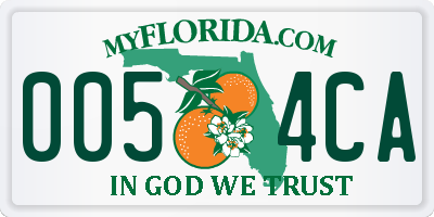 FL license plate 0054CA