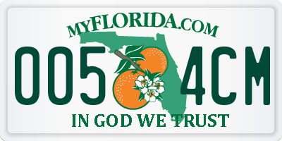 FL license plate 0054CM