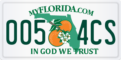 FL license plate 0054CS