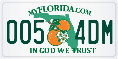 FL license plate 0054DM