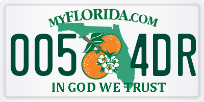 FL license plate 0054DR