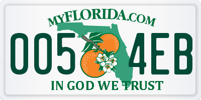 FL license plate 0054EB
