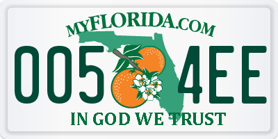 FL license plate 0054EE