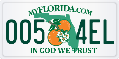 FL license plate 0054EL
