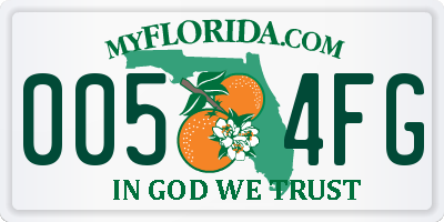 FL license plate 0054FG