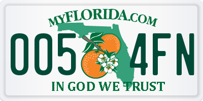FL license plate 0054FN