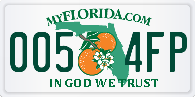 FL license plate 0054FP