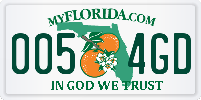 FL license plate 0054GD