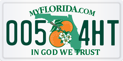 FL license plate 0054HT