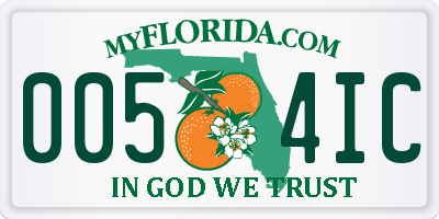 FL license plate 0054IC