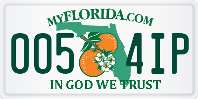 FL license plate 0054IP