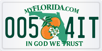 FL license plate 0054IT