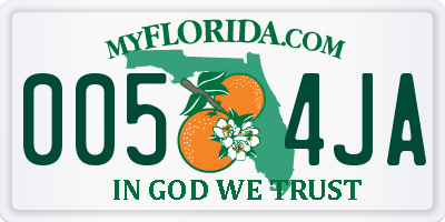 FL license plate 0054JA