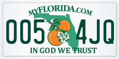 FL license plate 0054JQ