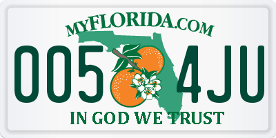 FL license plate 0054JU
