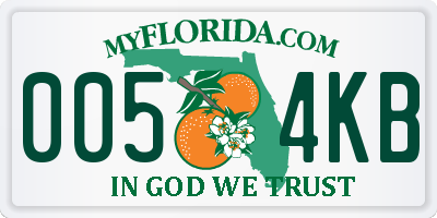 FL license plate 0054KB