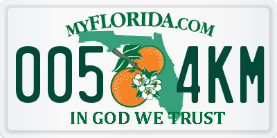 FL license plate 0054KM