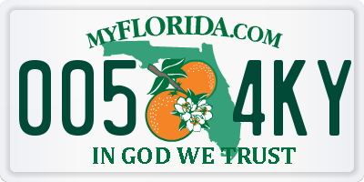FL license plate 0054KY