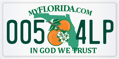 FL license plate 0054LP