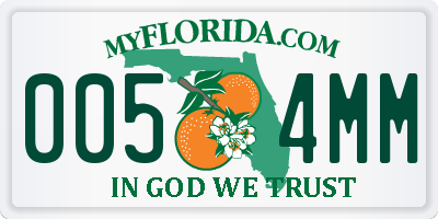 FL license plate 0054MM