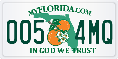 FL license plate 0054MQ