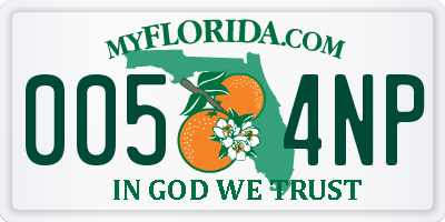 FL license plate 0054NP