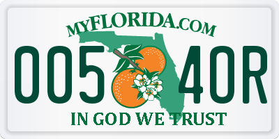 FL license plate 0054OR