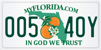 FL license plate 0054OY