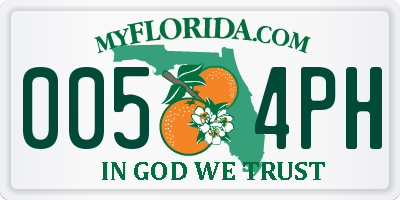 FL license plate 0054PH