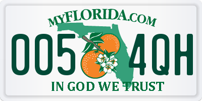 FL license plate 0054QH