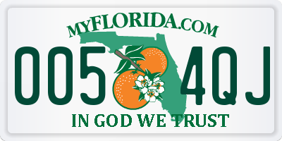 FL license plate 0054QJ