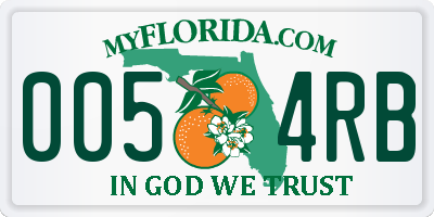 FL license plate 0054RB