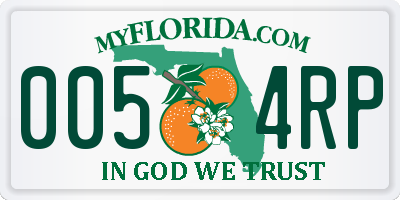 FL license plate 0054RP