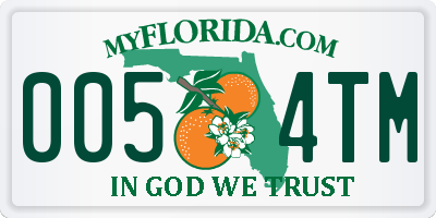 FL license plate 0054TM